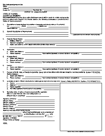 Notice of Commencement Form 1